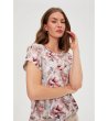 Дамска розова блуза с флорален принт-1 снимка