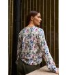 Дамска многоцветна риза с флорален принт -4 снимка