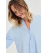 Дамска светлосиня риза с 3/4 ръкав-3 снимка