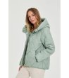 Дамско светлозелено капитонирано яке -1 снимка