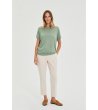 Дамска зелена блуза с къс ръкав-3 снимка