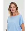 Дамска светлосиня блуза с къс ръкав-2 снимка