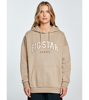 Суитшърт с качулка в светлокафяв цвят RUBIALSA  снимка