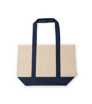 Бежова плажна чанта с тъмносини дръжки PATY снимка