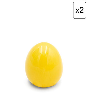 2 бр жълти декоративни фигурки Яйце 6x7 см снимка