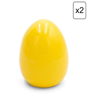 2 бр жълти декоративни фигурки Яйце 12x16 см снимка