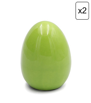 2 бр зелени декоративни фигурки Яйце 12x16 см снимка