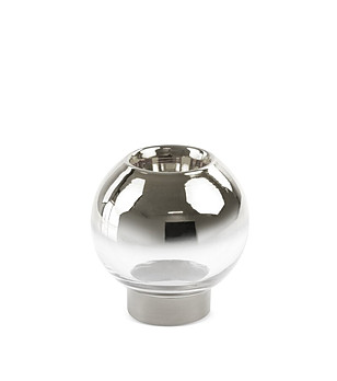 Сребърен стъклен свещник ZOJA 15x15 см снимка