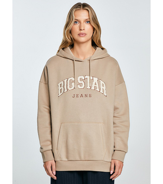 Суитшърт с качулка в светлокафяв цвят RUBIALSA  снимка