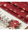 Червен тишлайфер с флорален бордюр 40x100 см-3 снимка