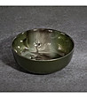 Зелена стъклена декоративна купа 16x6 см-1 снимка