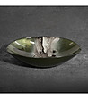 Зелена декоративна стъклена купа 27x19x5 см-1 снимка