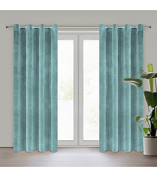 Морска кадифена завеса с халки 140x250 см снимка