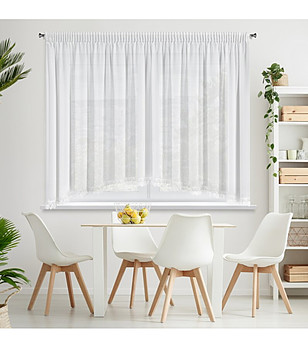 Бяло щорно перде тип лък с апликация 400x160 см снимка