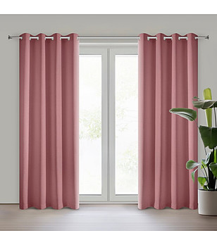 Тъмнорозово перде с халки 140x250 см снимка