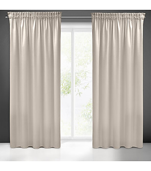 Бежова кадифена завеса с перделък 140x270 см снимка