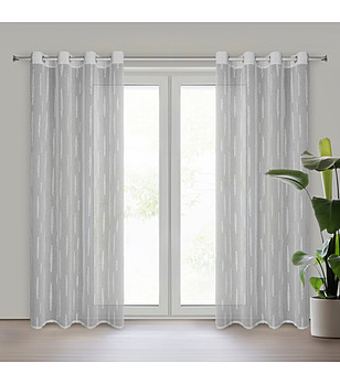 Сребриста завеса с апликация на халки 140x250 см снимка