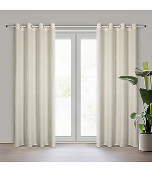 Естествена завеса с халки 140x250 см снимка