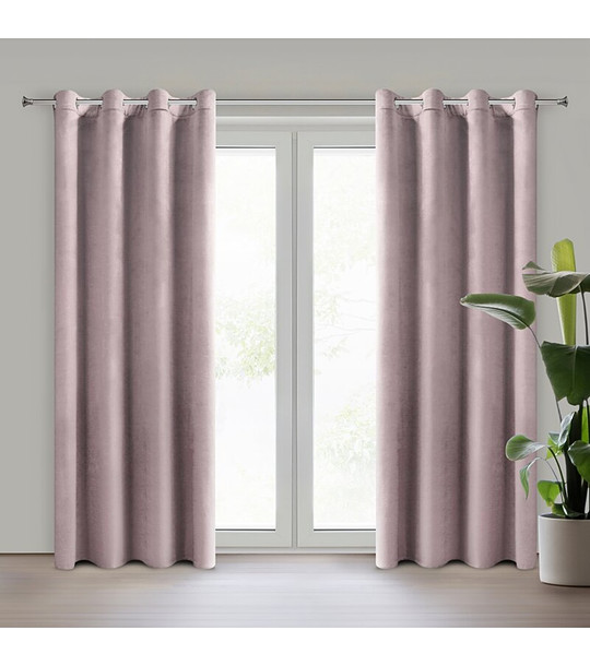 Розова велвет завеса с халки 140x250 снимка