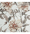 Бяло-бежово велурено перде с цветя 140x250 см-4 снимка