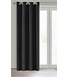 Черна плътна завеса с халки 135x250-1 снимка