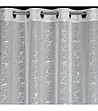 Бяло перде със сребрист мраморен ефект на халки 140x250 см-4 снимка