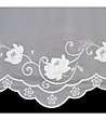 Бяло перде от финна мрежа с флорален бродиран бордюр 350x160 см-4 снимка