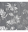 Бяло перде със сребрист флорален мотив на халки 140x250 см-4 снимка