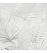 Бяло перде със сребристи листа на халки 140x250 см-4 снимка