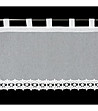 Бяло късо перде с цветна дантела 70x150-1 снимка