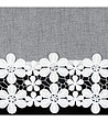 Бяло късо перде с цветна дантела 70x150-4 снимка