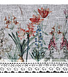 Бяло перде с флорален печат 30x150 см-4 снимка
