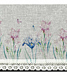 Бяло късо перде с цветя и дантела 150x30 см-4 снимка