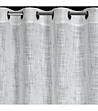 Кремава завеса със сребрист ефект на халки 140x250 см-3 снимка