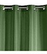 Тъмнозелена завеса с халки 140x250 см-4 снимка
