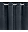 Графитена велвет завеса с халки и връзка 140x270 см-3 снимка