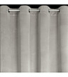 Сива велвет завеса с халки 140x270 см-3 снимка