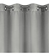 Сребриста затъмняваща завеса с халки 140x250 см-4 снимка