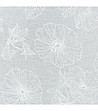 Бяло перде със сребристи цветя на халки 140x250 см-4 снимка
