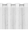 Бяло перде с мраморен сребрист принт на халки 140x250 см-3 снимка