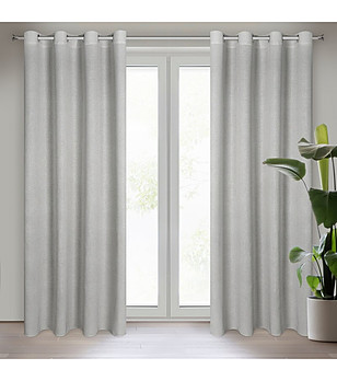 Сиво перде с халки 140x250 см снимка
