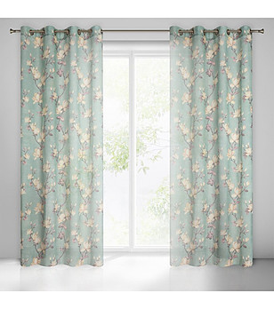 Ментова завеса с цветя 140x250 см снимка
