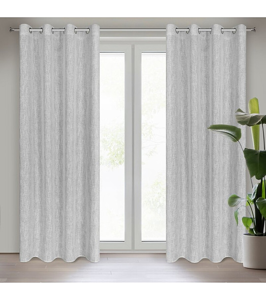 Сиво перде с видим релеф 140x250 см снимка