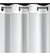 Бяло гладко перде с халки 140x250 см-3 снимка