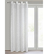 Бяло перде с апликации на халки 140x250-1 снимка