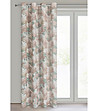 Бежова завеса с флорален десен 140x250 см-1 снимка
