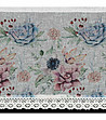 Бяло перде с цветя и дантела 150x30 см-3 снимка