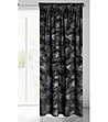 Черна кадифена завеса със сребристи цветя 140x300 см -2 снимка