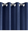 Тъмносиня завеса с халки 140x250-3 снимка