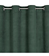 Зелено велурено перде с халки 140x250 см-3 снимка